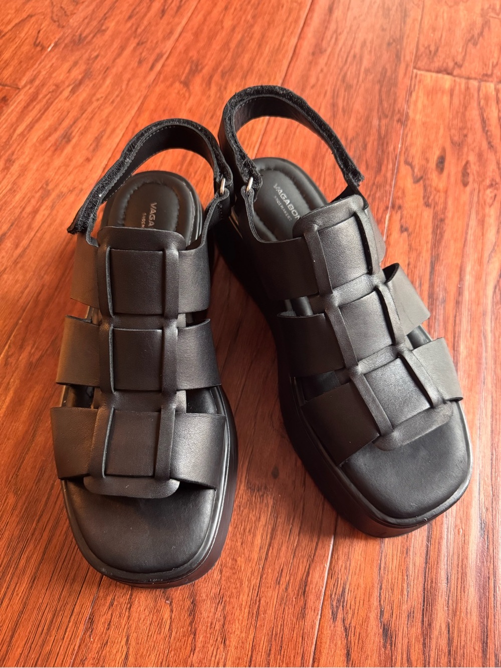 Vagabond Shoemakers Chic Courtney Black Platform Chunky Fisherman Sandals Sz 10 - Picture 4 of 11